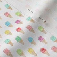 (micro print) watercolor single scoop icecream -  multi