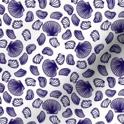 Seashells (purple on white)