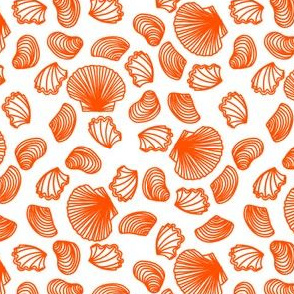 Seashells (bright orange on white)