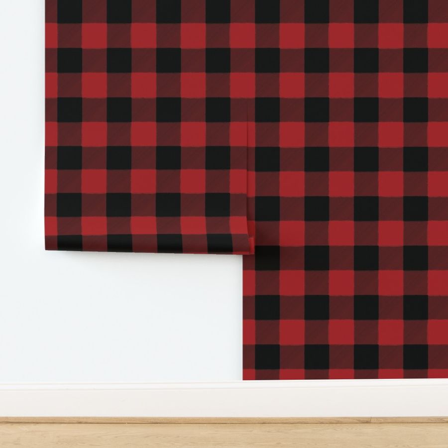 Large Buffalo Check Flannel Plaid Red Black