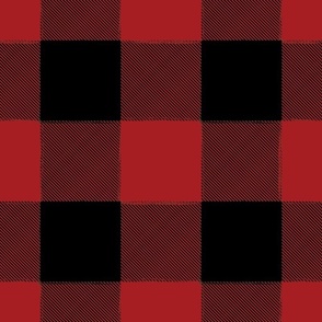 Large Buffalo Check Flannel Plaid Red Black