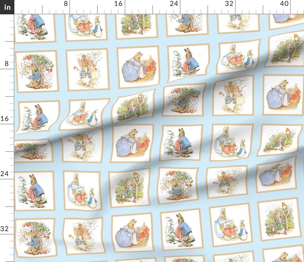 Peter Rabbit Quilt Block Panel No. 1 - Fabric | Spoonflower