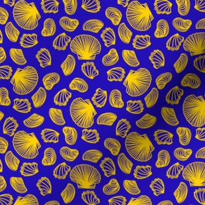 Seashells (yellow on blue)