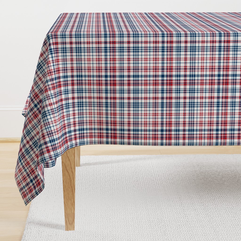 plaid navy and red america usa gingham plaid fabric