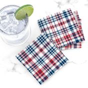 plaid navy and red america usa gingham plaid fabric