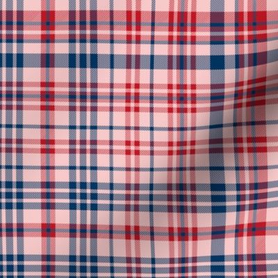 plaid navy and red america usa gingham plaid fabric pink