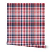 plaid navy and red america usa gingham plaid fabric pink