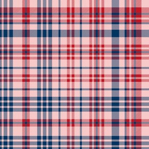 plaid navy and red america usa gingham plaid fabric pink
