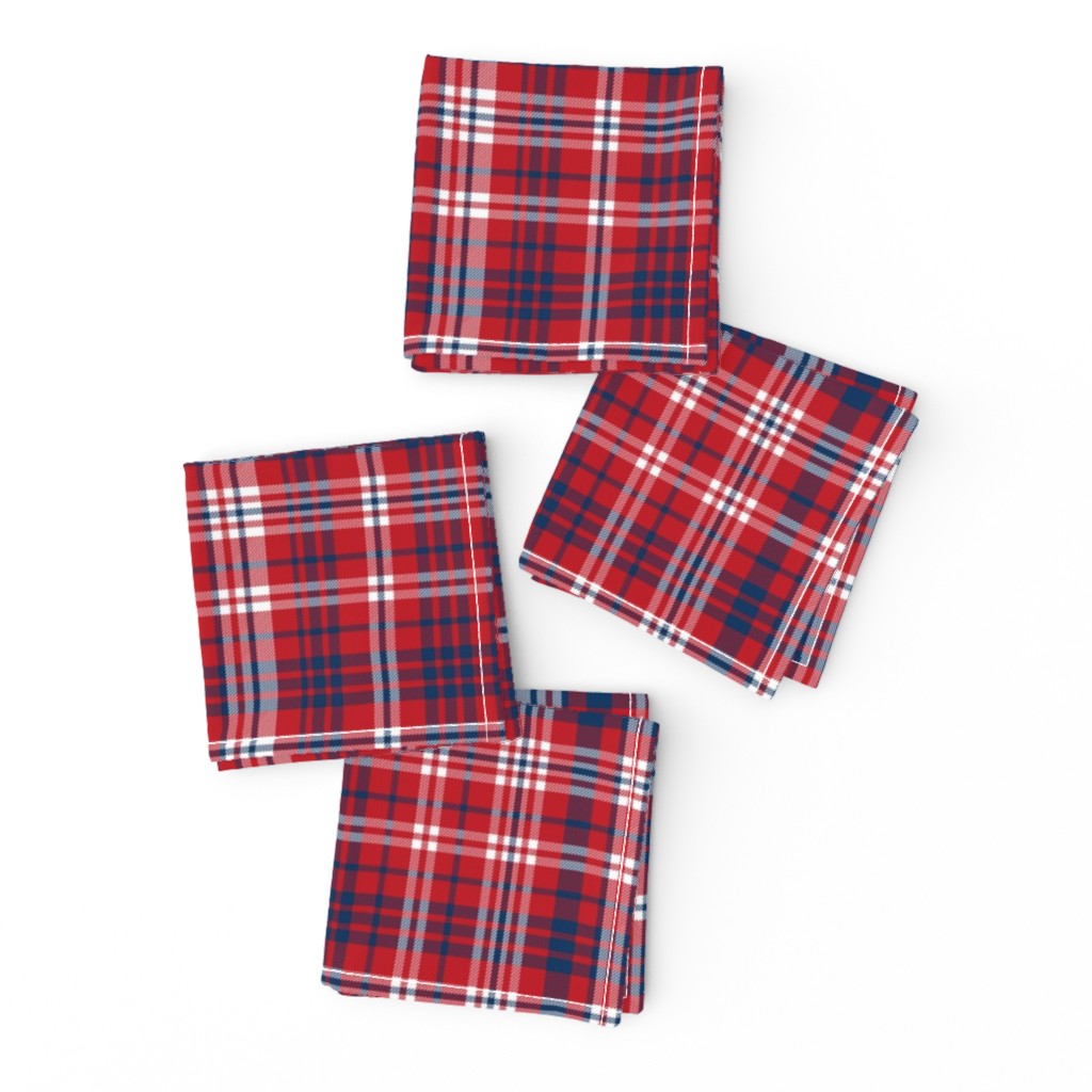 plaid navy and red america usa gingham plaid fabric