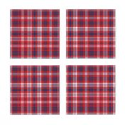 plaid navy and red america usa gingham plaid fabric