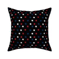 stars usa merica america fabric red white and blue  black