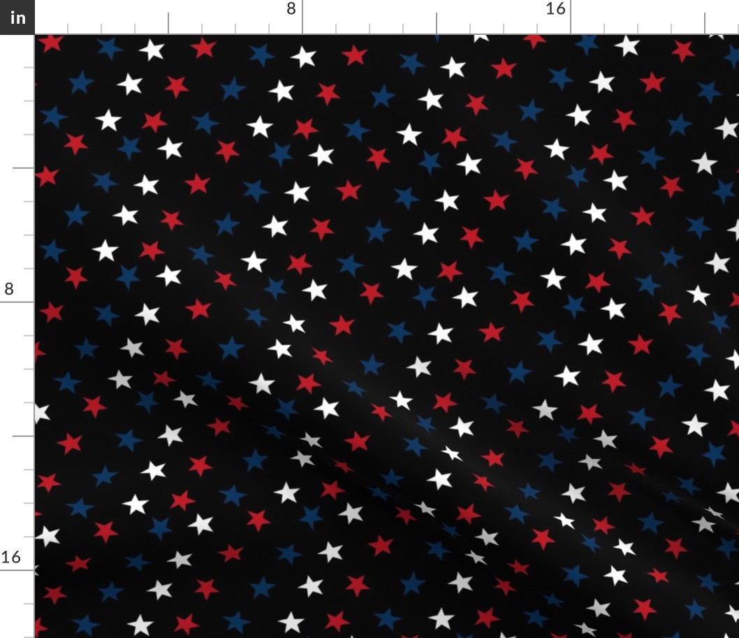 stars usa merica america fabric red white and blue  black