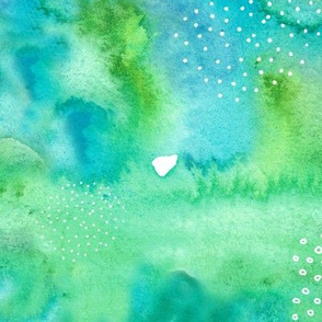 Green and Blue Abstract Watercolour Pattern