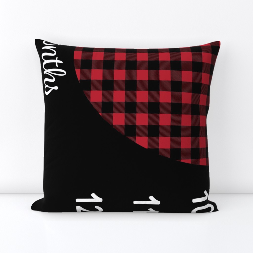 42" - Little Man Buffalo Plaid - watch me grow blanket 