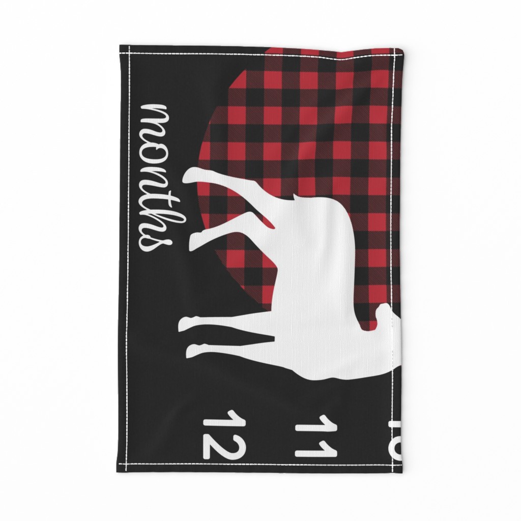 42" - Little Man Buffalo Plaid w/ Buck - watch me grow blanket 