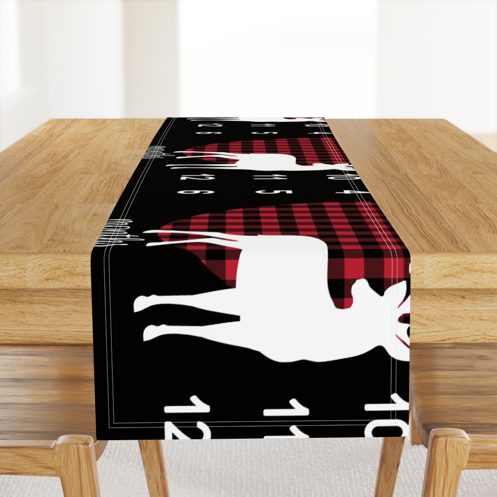 42" - Little Man Buffalo Plaid w/ Buck - watch me grow blanket 