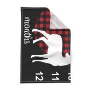 42" - Little Man Buffalo Plaid w/ Buck - watch me grow blanket 