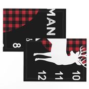 42" - Little Man Buffalo Plaid w/ Buck - watch me grow blanket 