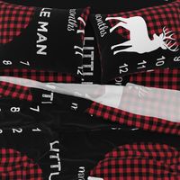 42" - Little Man Buffalo Plaid w/ Buck - watch me grow blanket 