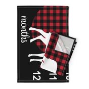 42" - Little Man Buffalo Plaid w/ Buck - watch me grow blanket 