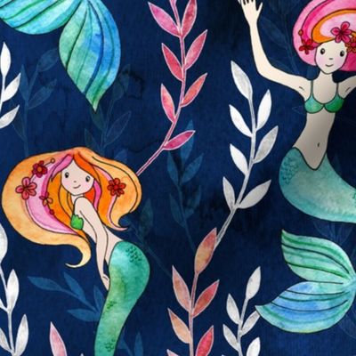 Merry Mermaids in Watercolor