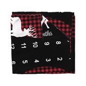 54" - Little man buffalo plaid w/buck - watch me grow blanket