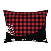 54" - Little man buffalo plaid w/buck - watch me grow blanket