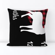 54" - Little man buffalo plaid w/buck - watch me grow blanket