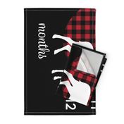 54" - Little man buffalo plaid w/buck - watch me grow blanket