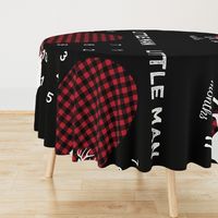 54" - Little man buffalo plaid w/buck - watch me grow blanket