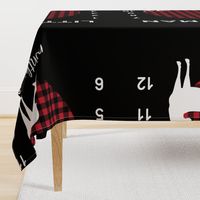 54" - Little man buffalo plaid w/buck - watch me grow blanket