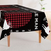 54" - Little man buffalo plaid w/buck - watch me grow blanket