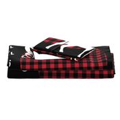 54" - Little man buffalo plaid w/buck - watch me grow blanket