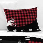 54" - Little man buffalo plaid w/buck - watch me grow blanket