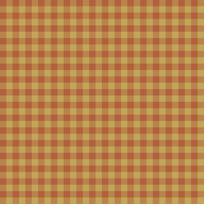Bayeux gingham - rust and gold, 1/4" squares 