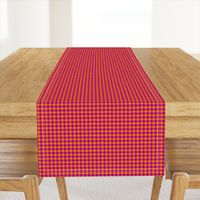 bright purple and India orange gingham, 1/4" squares 