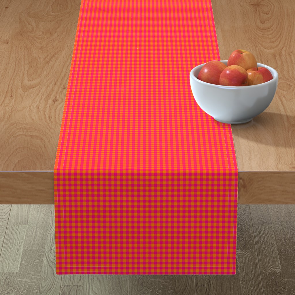 Hot pink and bright orange Table Runner | Spoonflower