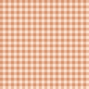 desert peach gingham, 1/4" squares 