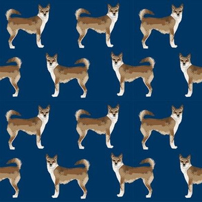 norwegian lundehund dogs dog breed fabric dogs fabric norwegian puffin dog - navy