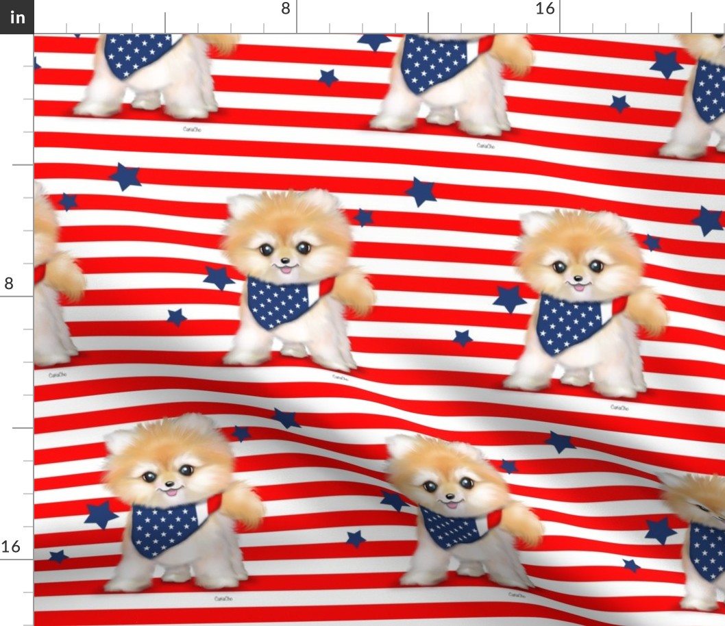 Patriotic Pomeranian Stripes L