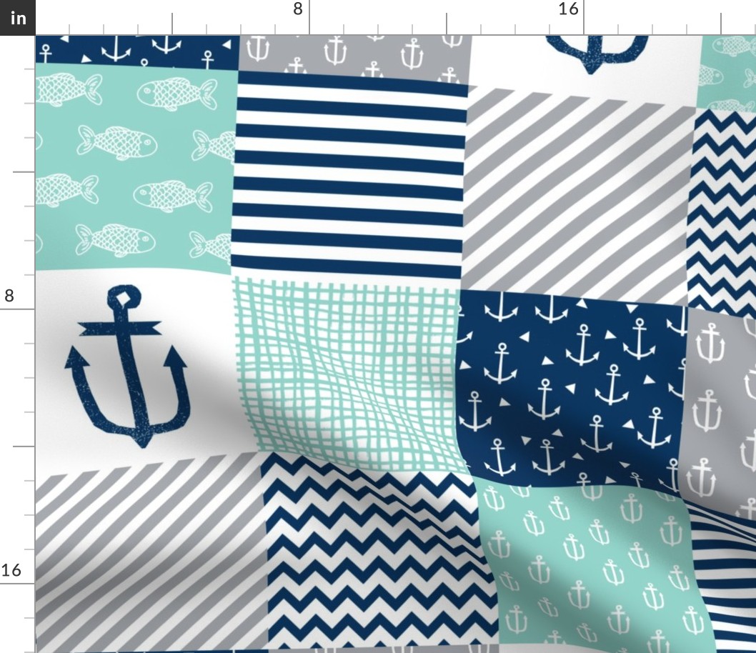 nautical cheater quilt nursery baby 