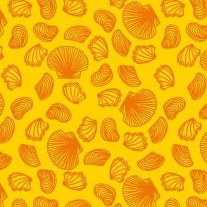 Seashells (orange on yellow)