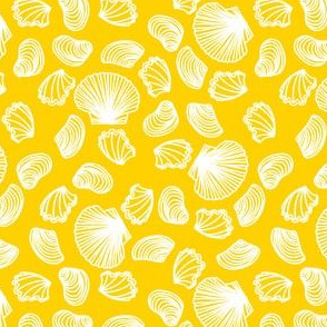 Seashells (white on yellow)