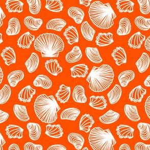 Seashells (white on bright orange)