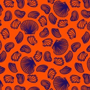 Seashells (purple on bright orange)