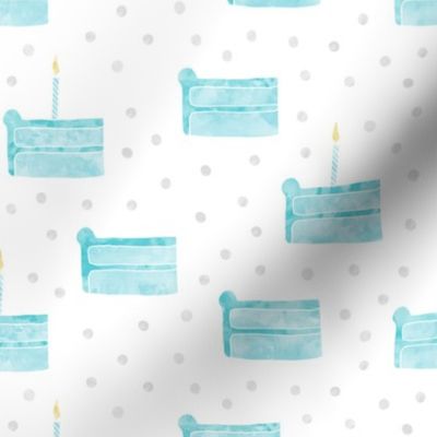 birthday cake fabric - blue