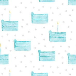 birthday cake fabric - blue