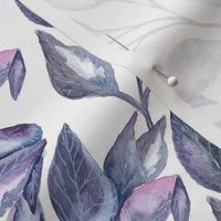 Watercolor lilac leaves 