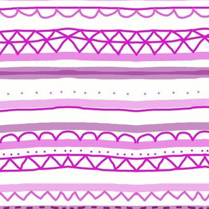 Sketchy Pink adn Purple Geometric Modern Stripes