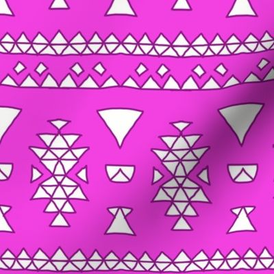 Pink Geometric Native Aztec Navajo Triangle Pattern